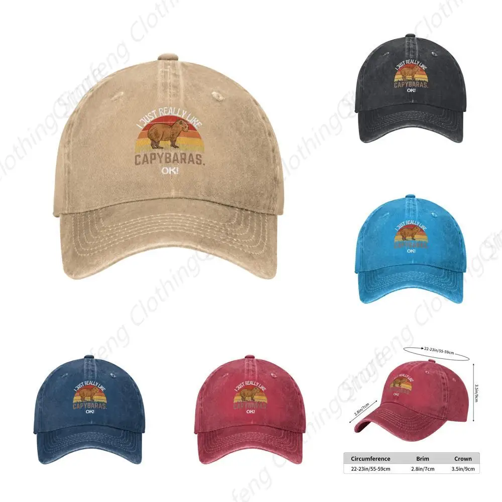 

Funny Gift Hat I Just Really Like Capybaras Ok Hat Men Dad Hat Cool Hat Natural