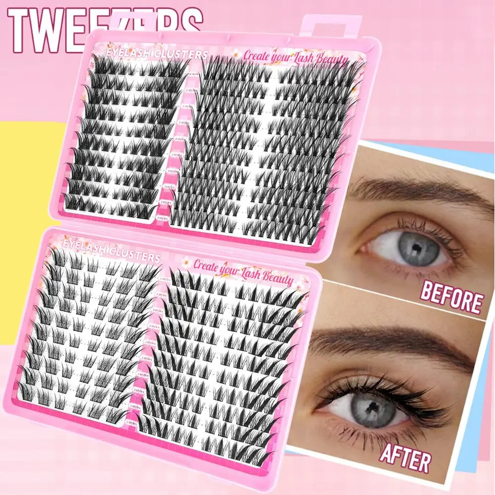Wimpernverlängerung: Falsche Wimpernbüschel-Bücher, Make-up DIY Einzelwimpern-Cluster-Kit, segmentierte Mink-Wimpern zum Aufkleben