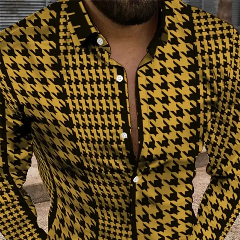 13 color men\'s shirt long-sleeved shirt single-breasted 3D printing high-definition pattern shirt daily casual clothing XS-6XL