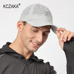 Męska siateczkowa szybkoschnąca czapka z daszkiem letnia sportowa czapki z daszkiem Unisex Ultra cienka oddychająca kapelusze przeciwsłoneczne czapki wędkarskie do biegania