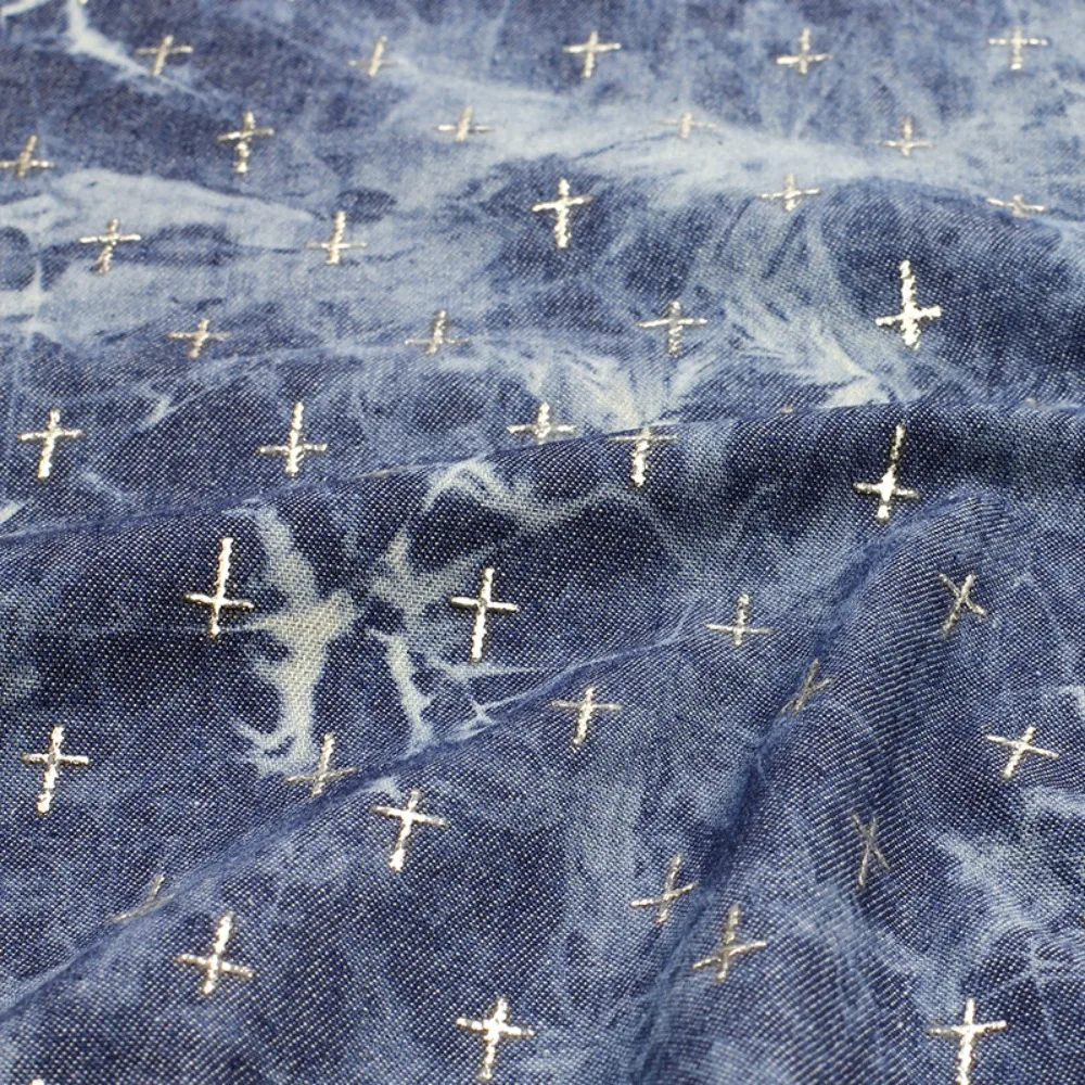 Estampado en caliente de moda y tela plateada, tela vaquera a cuadros con rombos cruzados, abrigo, ropa, bolsa de tela, Telas Para Costura Tissus