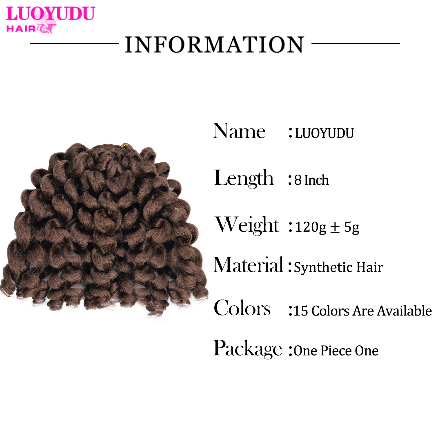 8 pollici sintetico Ombre Jumpy Wand Curl Crochet trecce 20 radici giamaicano Bounce Curl Crochet Hair Extension per le donne nere