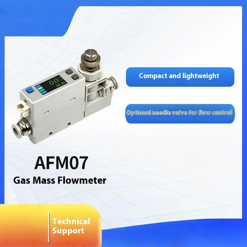 1PCS AFM07 Thermal Gas Mass Flow Meter Oxygen Compressed Air Replaces SMC Highly Accurate Flow Switches