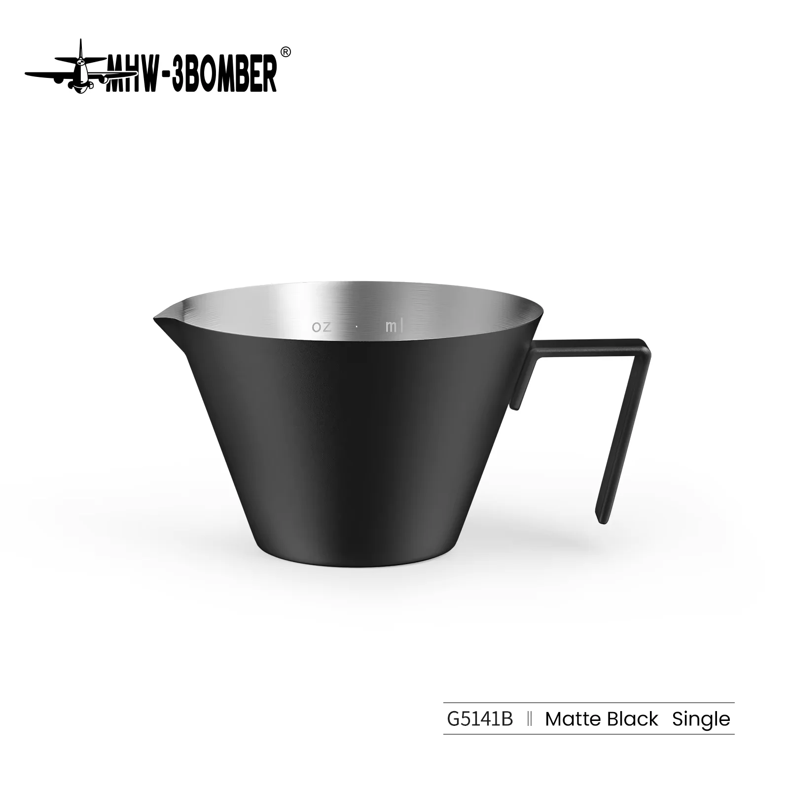MHW-3BOMBER 100ml RVS Espresso Maatbeker Enkelvoudige Tuit Shotglas Duurzaam Barista Gereedschap met Precieze Schaalverdeling
