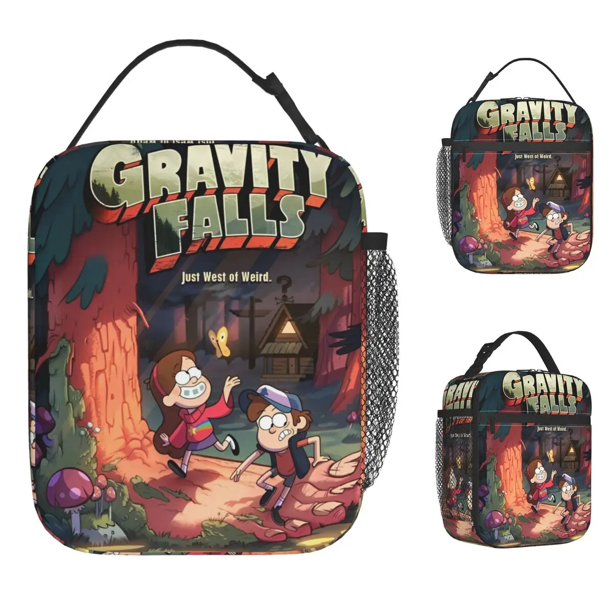 

Изолированная сумка для обеда Gravity Falls, большая сумка для завтрака, загадочный контейнер для обеда, термосумка, ланч-бокс, сумка для работы, путешествий, мужчин и женщин