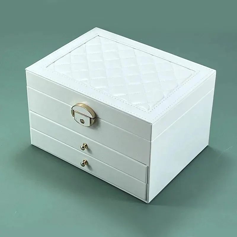 Large-Capacity Multi-Layer Jewelry Box with Drawers for Earrings, Necklaces & Rings