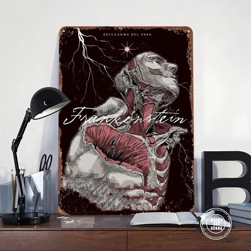 Frankenstein By Guillermo Del Toro Printed Poster Customized Wall Art Retro Vintage Metal Tin Signs for Home and Decoration Room