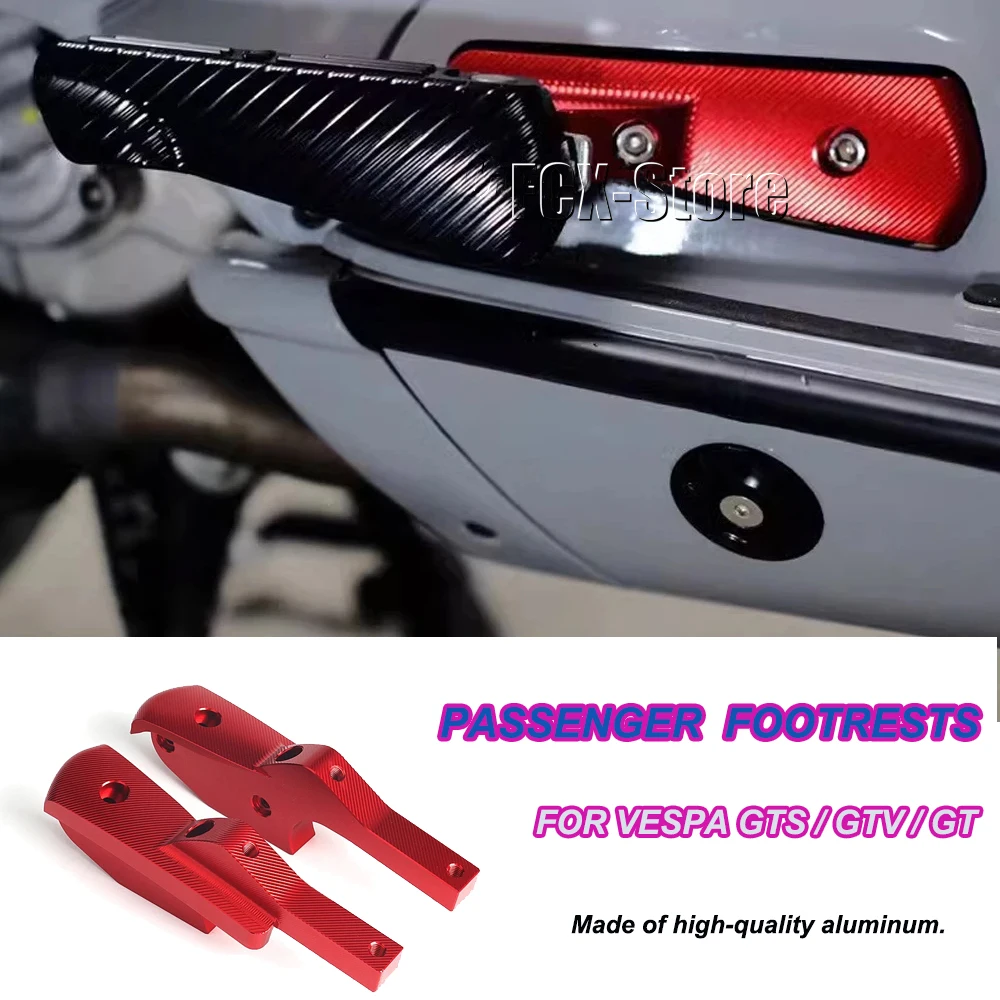 For Vespa GTS GTV 300 250 GT 125 200 New Motorcycle Passenger Rear Footrests Foot Peg Extensions Extended Footpegs Accessories