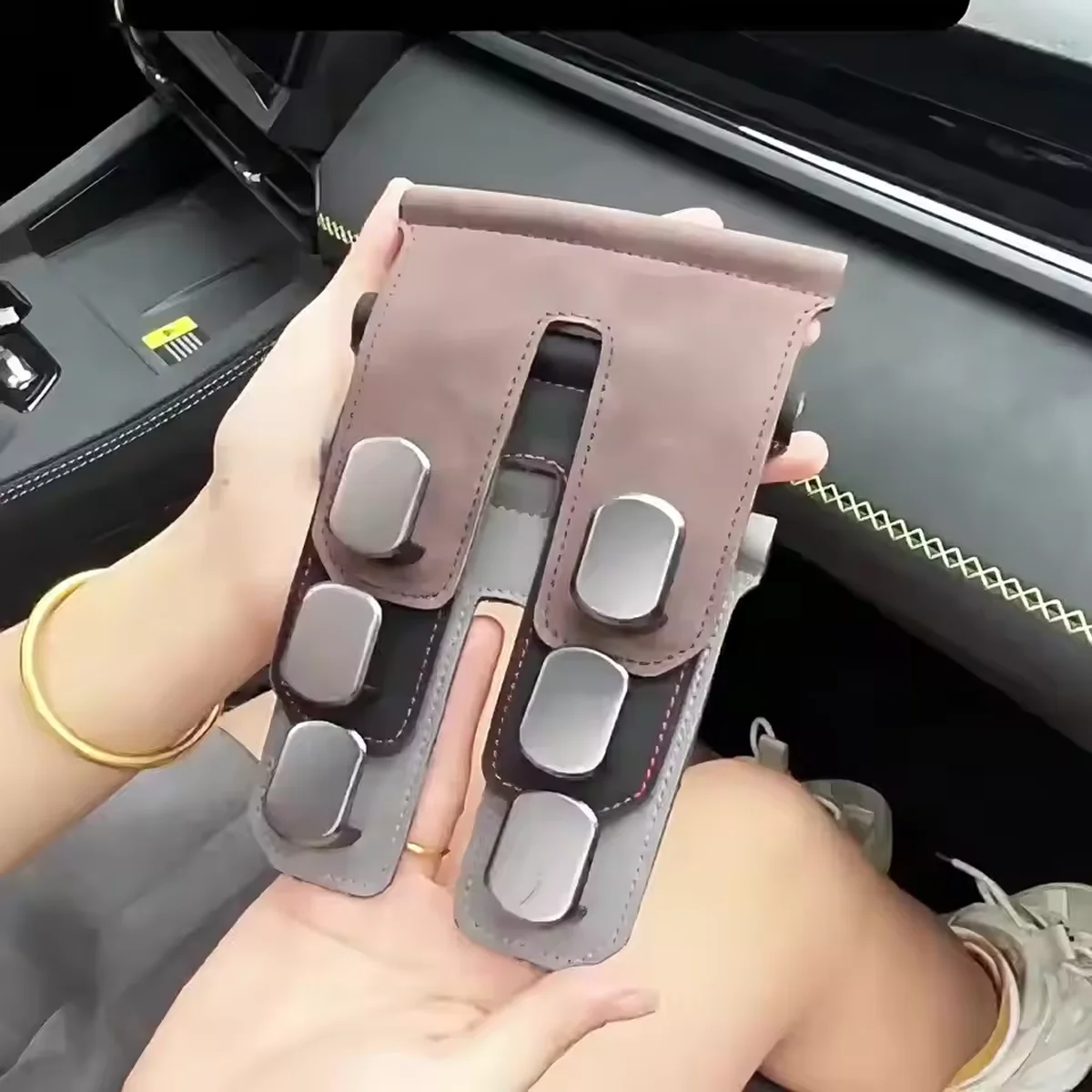 Leather Driving Glove - Car-Mounted Passenger Seat Hook, Glove Box