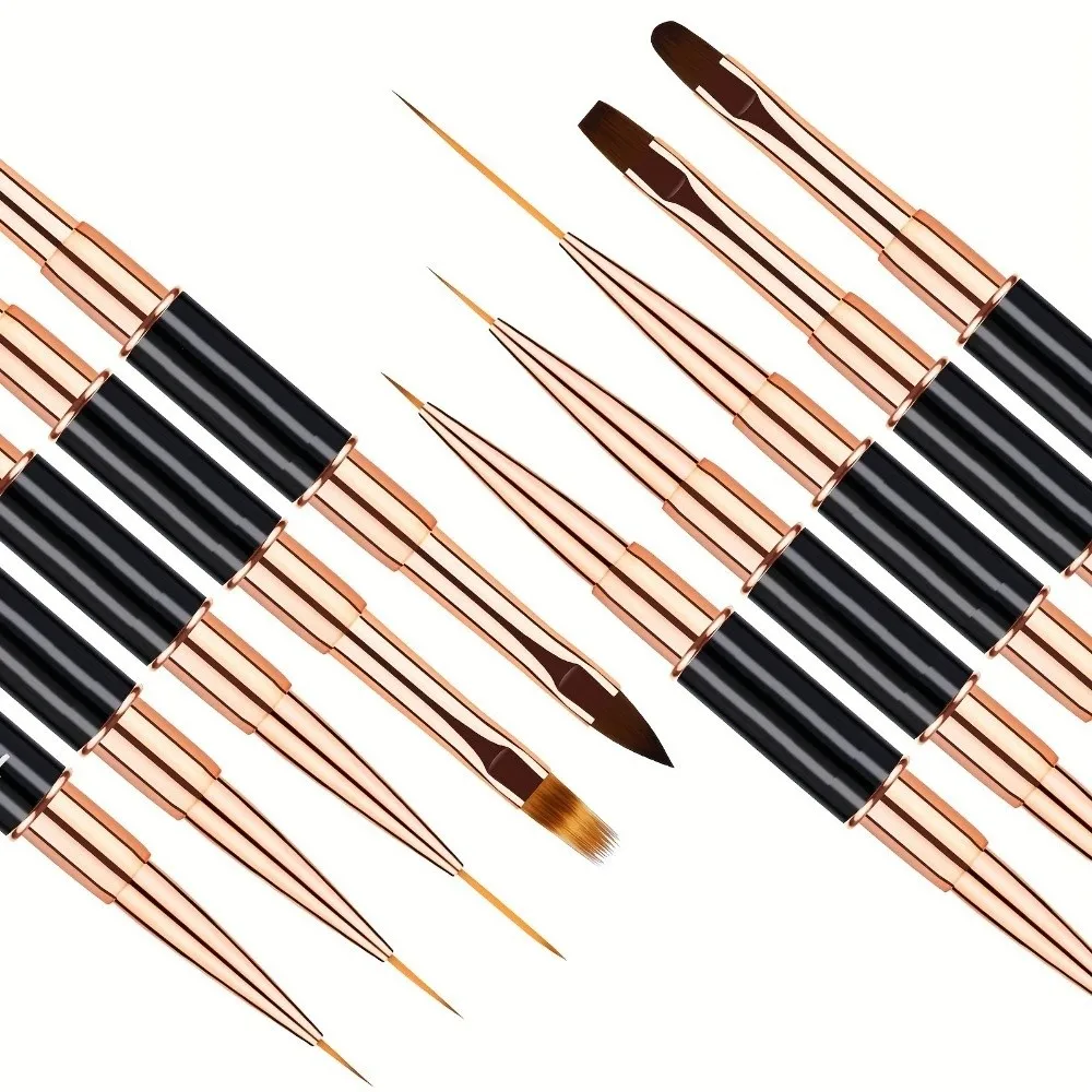 5 Pcs Set Nail Art Brushes Liner Detail Brushes Thin Brushes Nail Drawing Pen Multi-Functional Nail Brushes