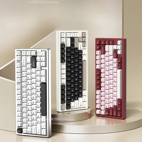 Klawiatura mechaniczna RAINY75, stop aluminium, trójtrybowa, bezprzewodowa, RGB, z możliwością personalizacji, hot-swap, klawiatura RGB z uszczelką, akcesoria PC, prezenty