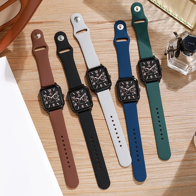 Waterproof calendar watch, minimalist and elegant, square design, popular style, fashionable, suitable for college students and