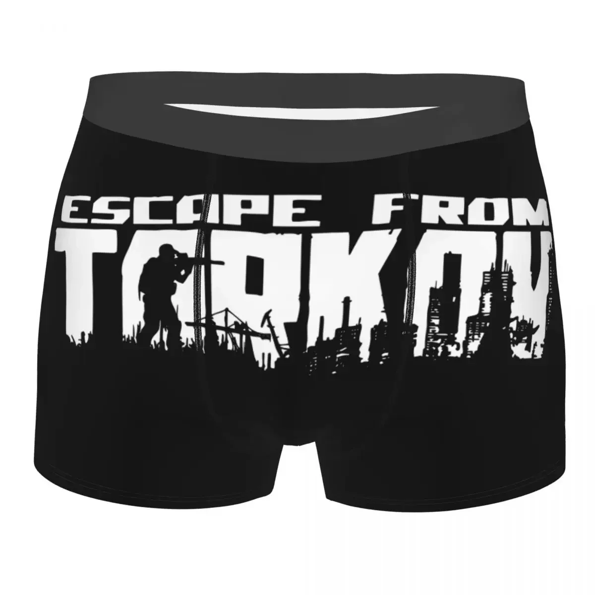 Sexy Boxer Shorts Panties Briefs Men's Escape From Tarkov Logo Underwear Survival Shooter Game Mid Waist Underpants Plus Size