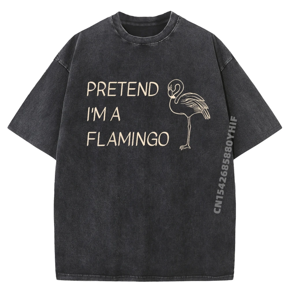 

Симпатичные розовые фламинго с 3d принтом, забавная рубашка, мужская простая стираная одежда