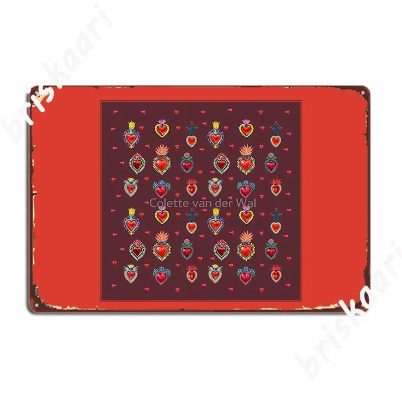Mexican Sacred Hearts Metal Signs Club Home Wall personalized Wall Plaque Tin sign Posters