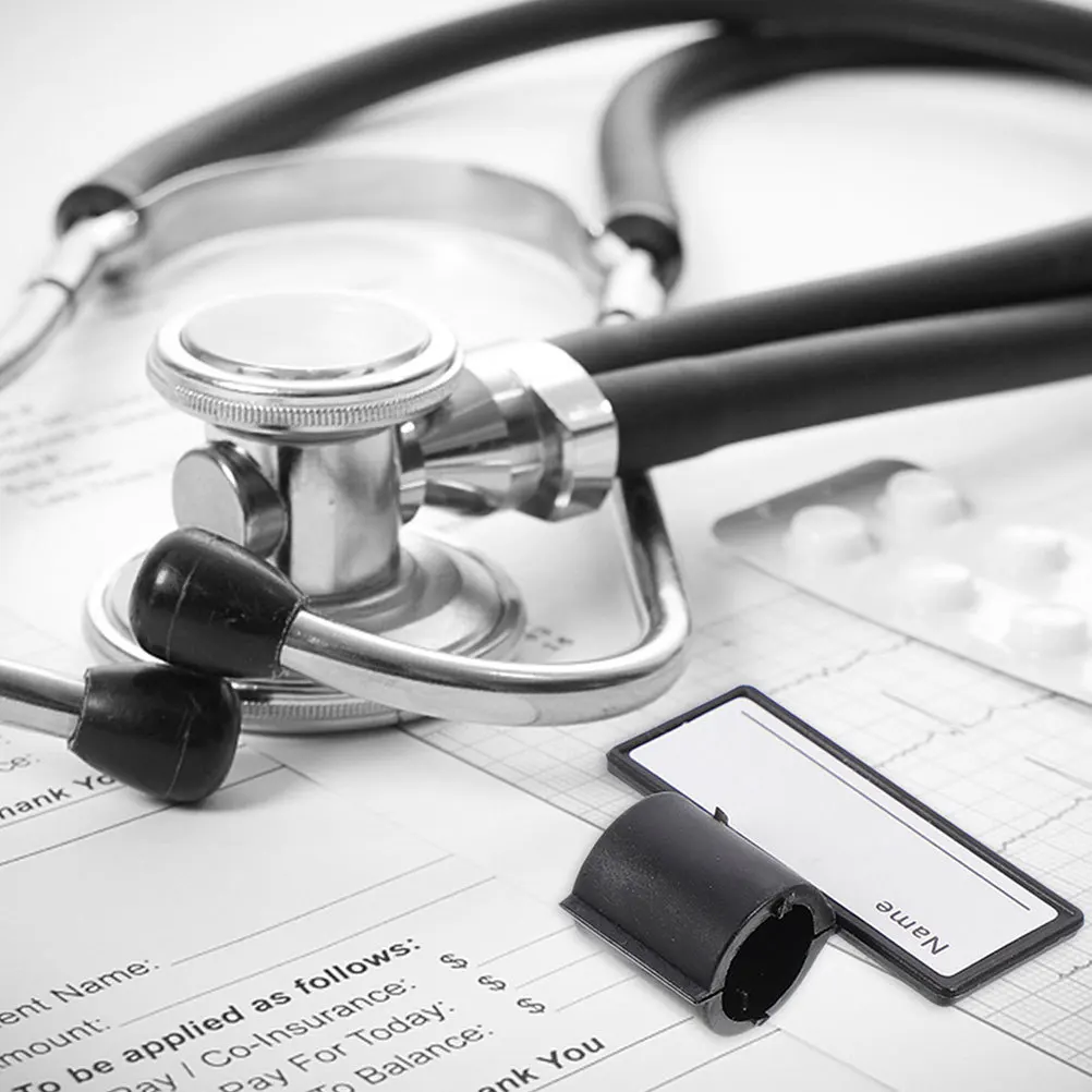 

8Pcs Stethoscope Name Cards Double-Sided Writing Identification Plate Open Clasp Design Compact Name Tag for Stethoscope