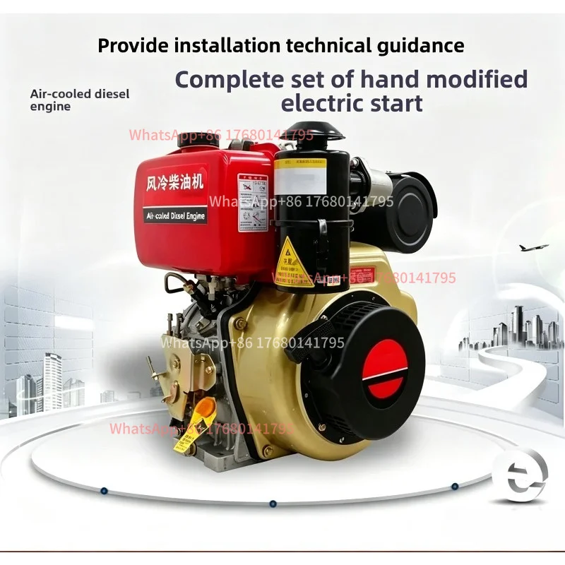 Electric‑Start Conversion Kit For Diesel Engine 170F 173F 178F 186F 188F, Complete Set With Starter Motor And Switch Parts