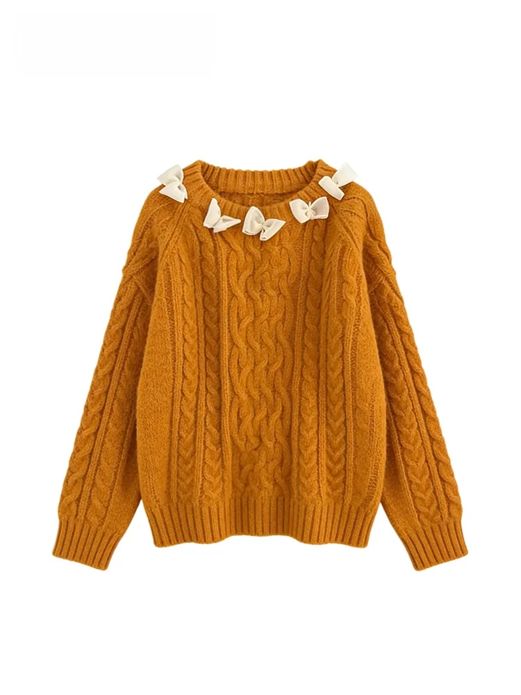 

Korean Sle plus Size Women's Knitted round Ne Top Knot Base irt Autumn Winter Plump Sister Middle Length Wool...