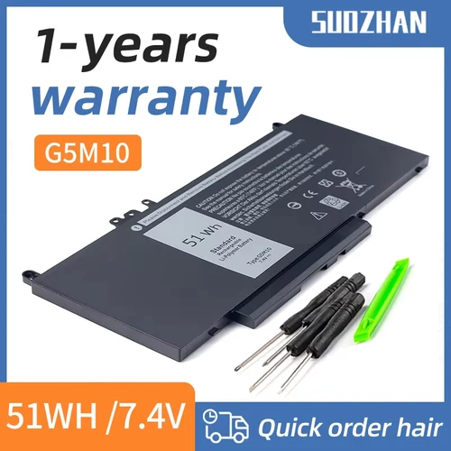 SUOZHAN nueva batería de ordenador portátil G5M10 para Dell Latitude E5250 E5450 E5550 7,4 V 51WH
