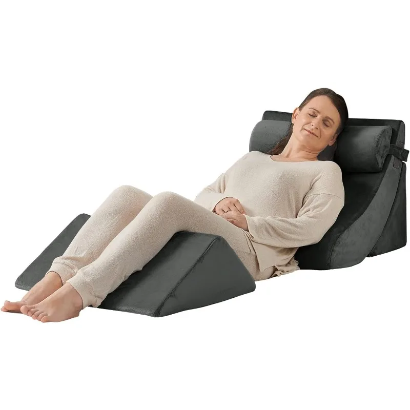 

Orthopedic Bed Wedge Pillow Set, Post Surgery Foam for Back, Neck and Leg Pain Relief Comfortable & Adjustable