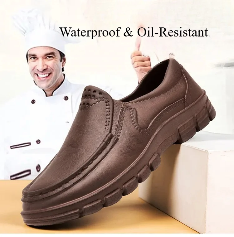 Luxury Slippers Plus Size Sandals Men Chef Shoes EVA Slippers Kitchen Shoes Heeled Slippers Cooking Shoes Designer Sandals