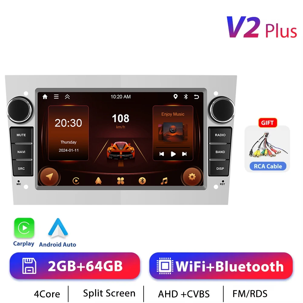Podofo CarPlay Android Radio Voor Opel Astra Antara Corsa Zafira Combo Auto Intelligent Systeem 2din GPS Stereo Dashboard Autoradio