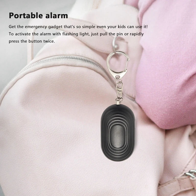 BAAY 4X Personal Protection Alarm Keychain - 130 DB Loud Sonic Siren Device With Flashlight To Increase Safety(Black)