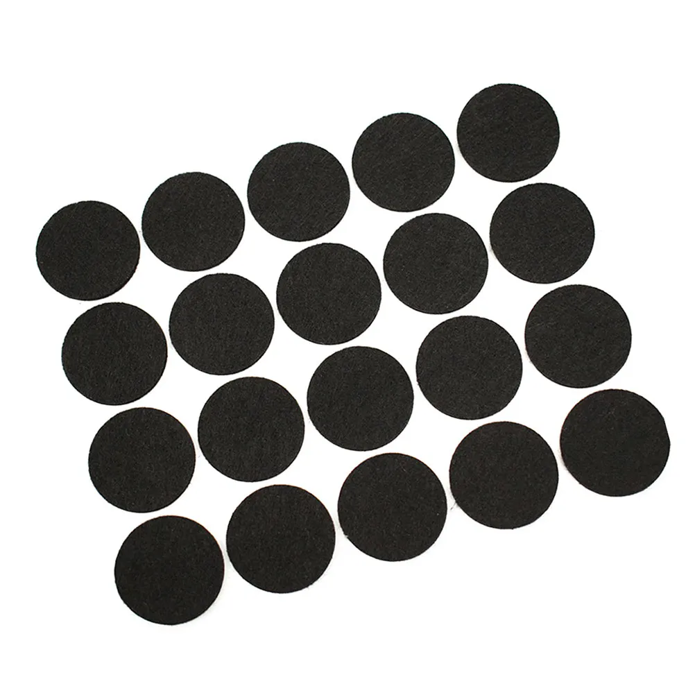 100Pcs Felt Mats for Furniture 20Mm Round Self-Stick Non-Slip Chair Feet Protectors Table Leg Black