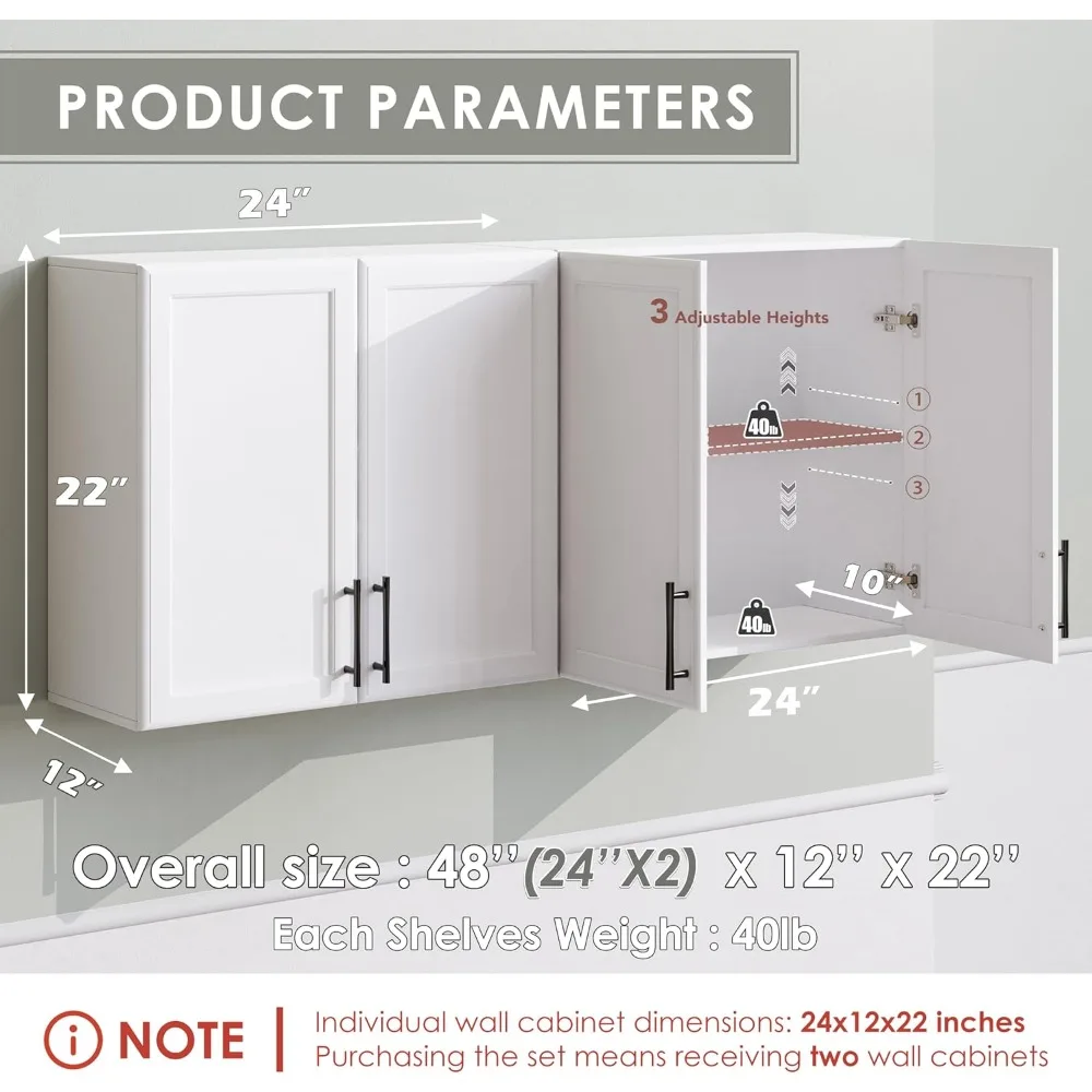 خزانة تخزين حائط - خزانة جدارية لغسيل المطبخ مع بابين ورفين