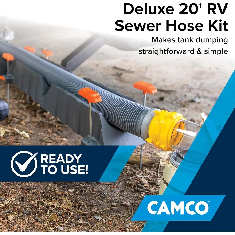 طقم خرطوم الصرف الصحي الفاخر مقاس 20 بوصة مع تركيبات دوارة وموصل شبلة - طقم جاهز للاستخدام كامل مع تجهيزات منجلة الصرف الصحي والكوع، #6