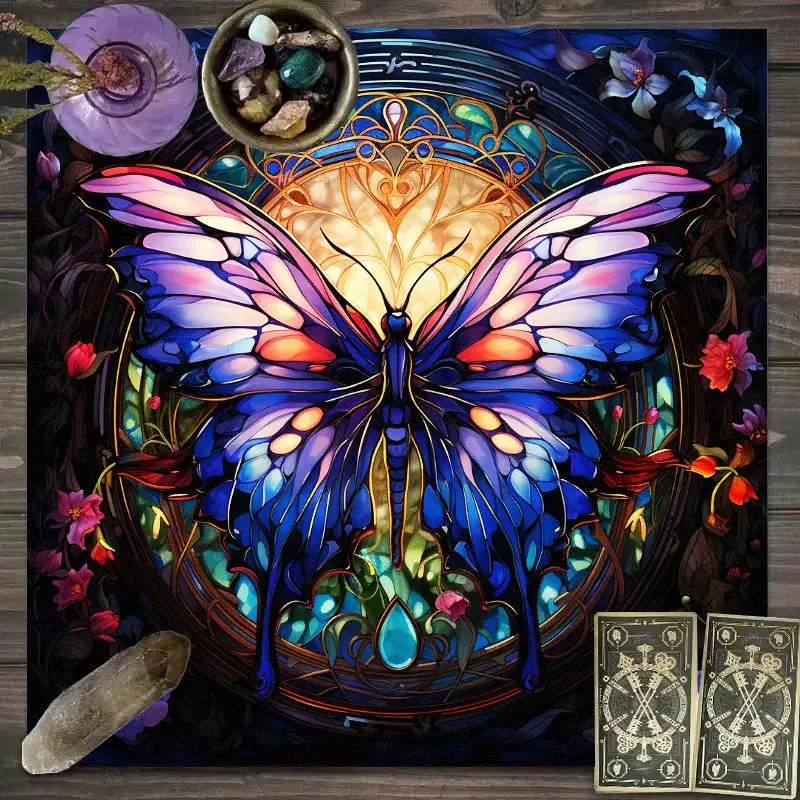 Mysterious Star Moon Butterfly Tablecloth Tarot Card Cloth Game Special Table Mat Desk Dust Proof Home Decoration