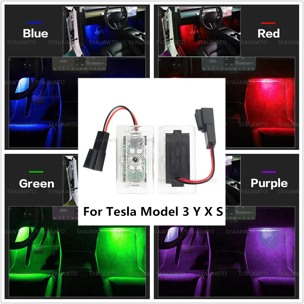 LED Car RGB Footwell Light Decorative Atmosphere Lamp Lighting Bulb Accessories For Tesla Model 3 X S Y 2020 - 2024 2023 2022