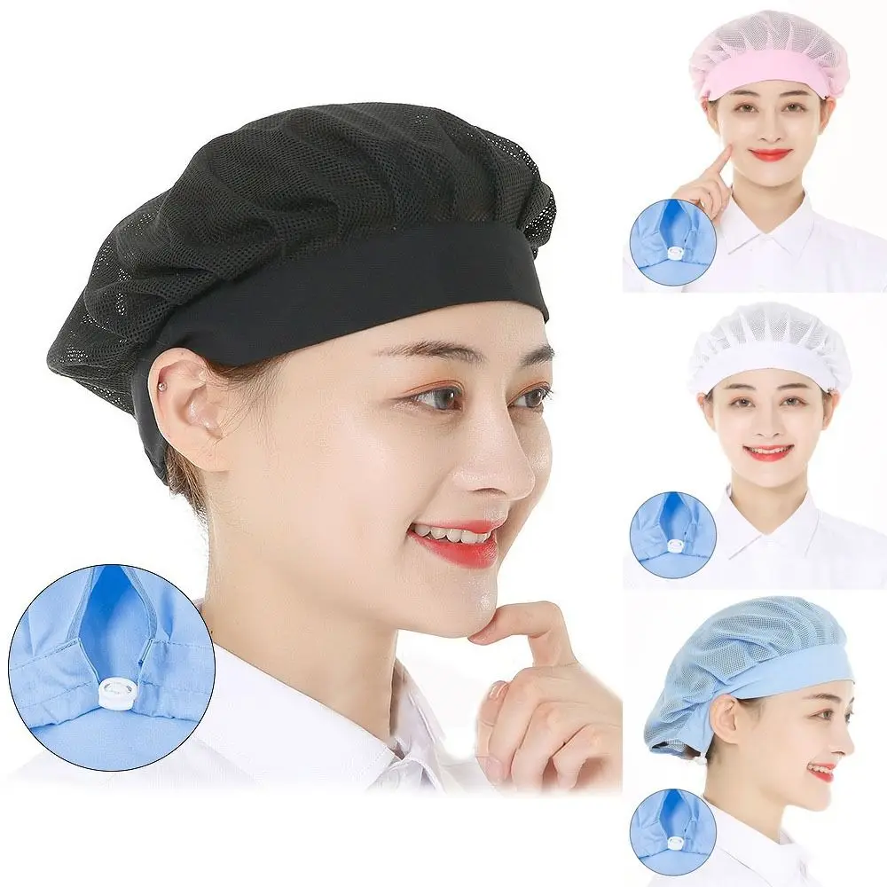 Food Service Work Hat Hotel Restaurants Cooking Hygienic Cap Breathable Mesh Chef Hat Smoke-proof Dust Hair Nets Cook Supply