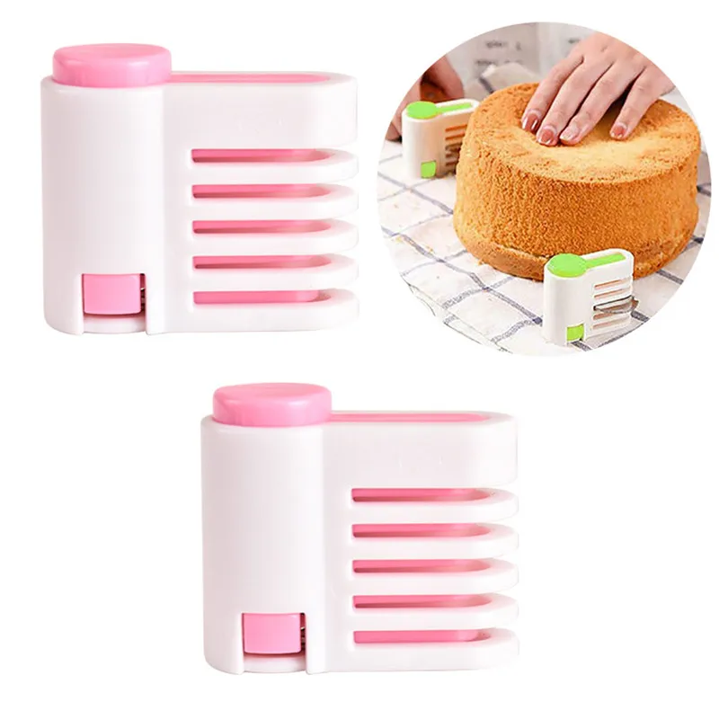 2 Pcs 5 Layers Bread Slicer Food-Grade Plastic Cake Bread Cutter Cutting Bread Knife Splitter Toast Slicer Kichen Baking