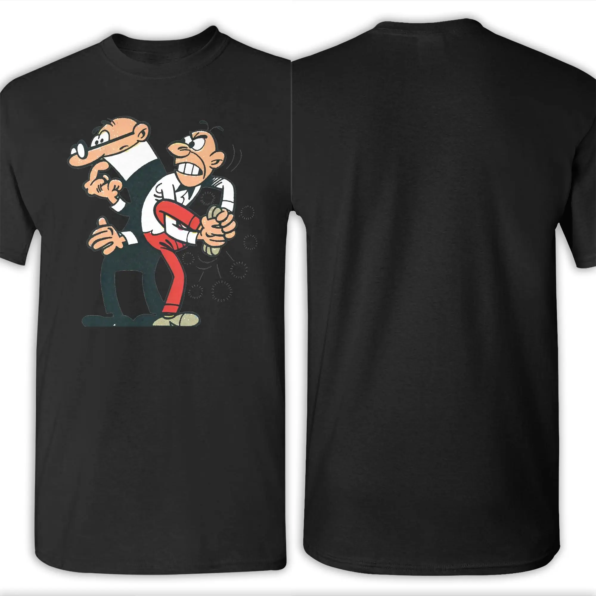 أزياء Mort & Phil Mortadelo y Filemón تي شيرت للرجال النساء القطن الخالص تي شيرت ملابس قصيرة الأكمام