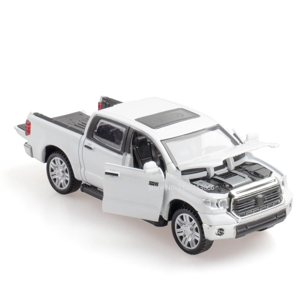 1/32 Scale Tundra Alloy Car Model Diecast Metal Toy Vehicles Model Simulation Sound And Light Educational Collection Kids Gift