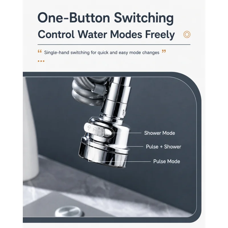 360 Swivel Kitchen Faucet Aerator Flexible Extender 3 Modes Anti-Splash High Pressure Sink Tap Nozzle Universal Adapter