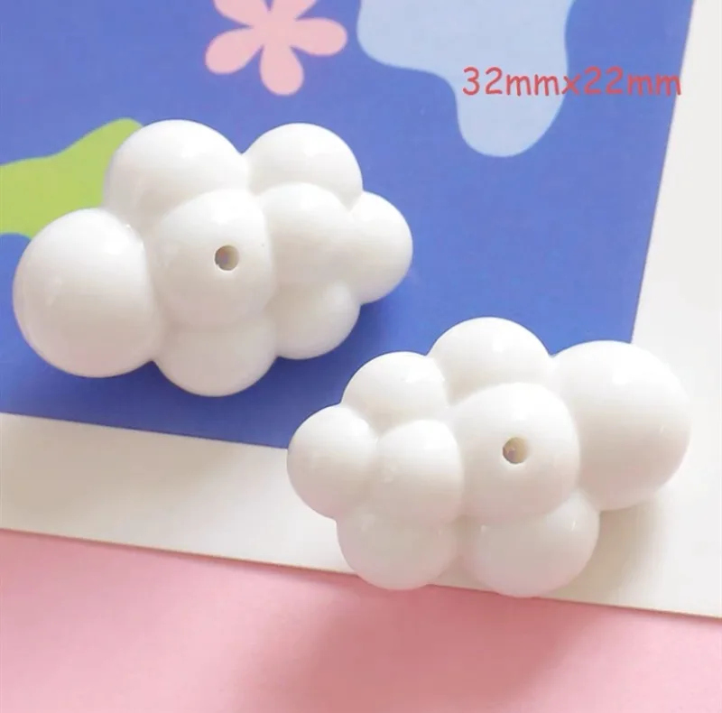 5pcs Colorful Cute Cloud Shaped Beads Charms DIY Self-made Phone Chain Necklace Accessories for Jewelry Making Support Wholesale