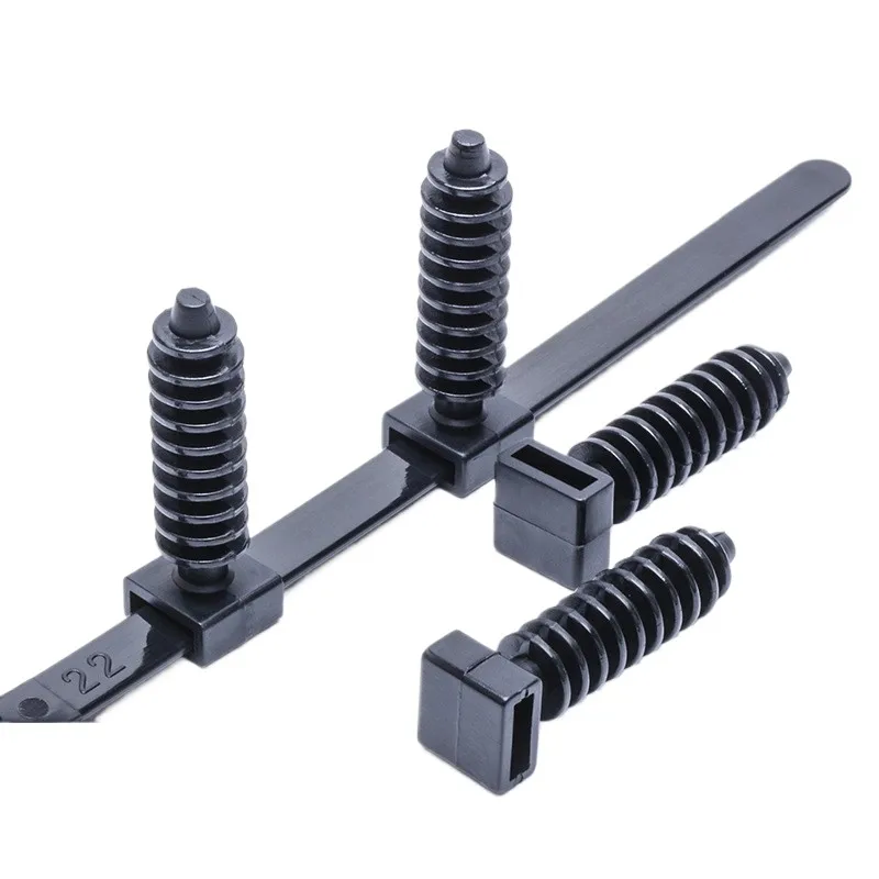 

30pcs Nylon Cable Tie Holder Zip Tie Mount Push-in Rivet Type Inserting Fixed Seat Hose Support Plastic Electric Wire Holder