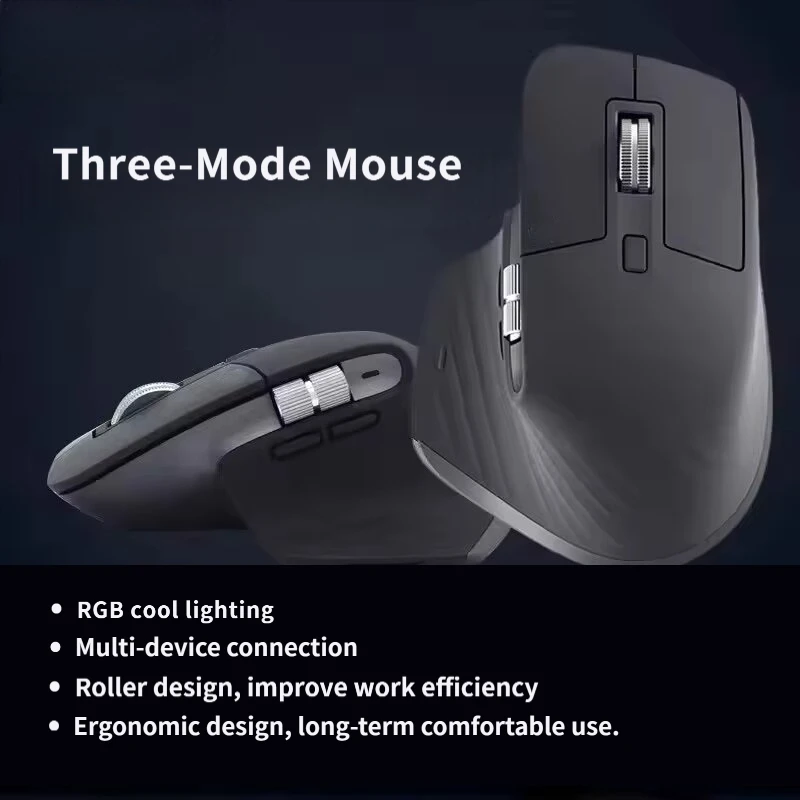 2026 Three-Mode Game Mouse, Ergonomic Design, RGB Cool Lighting, Support For Multi-Device Switching, Silent Light Tone Design.