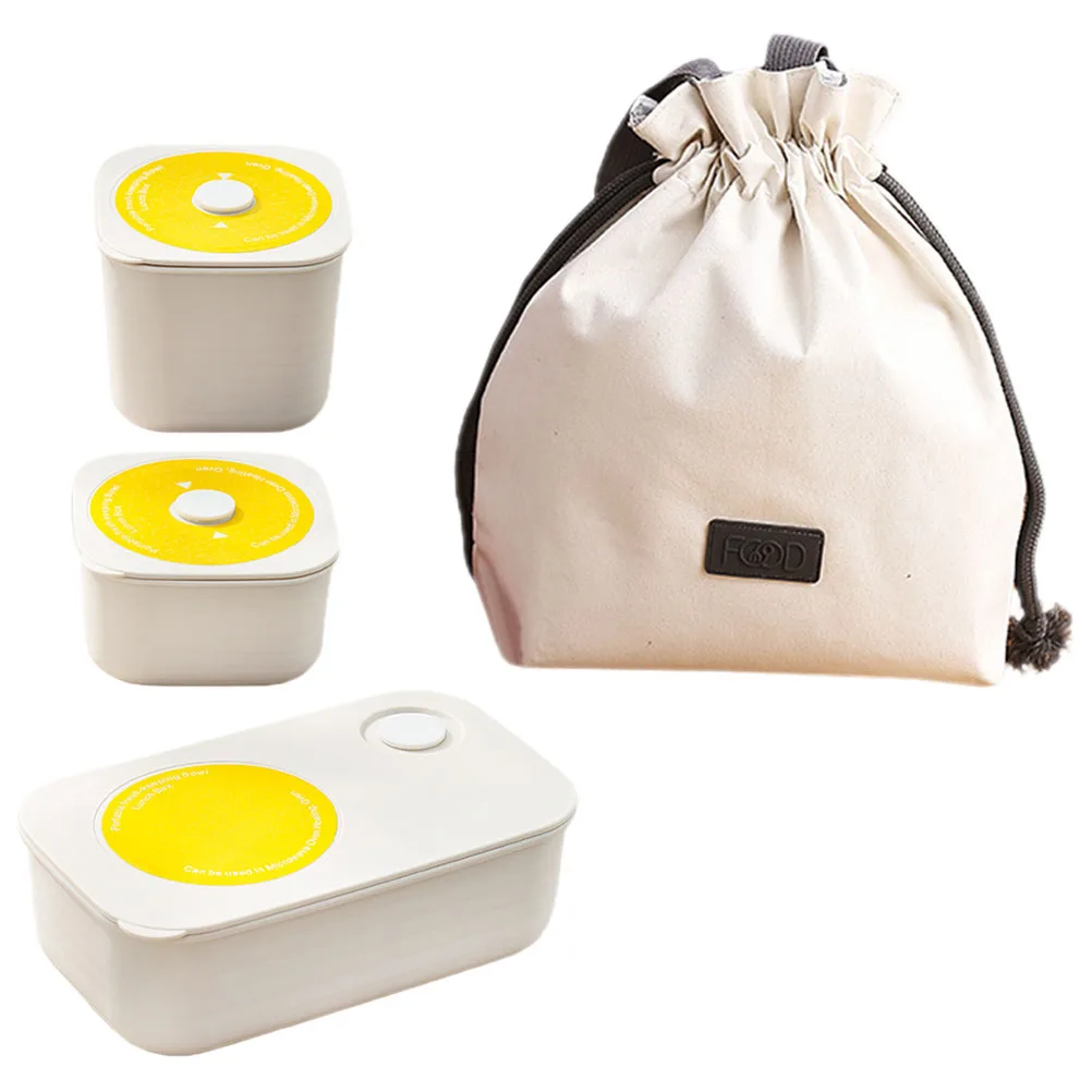 

Lunch Containers Microwaveable Plastic Large Medium Small Bag Easy Carrying Office Students Portable Food Storage