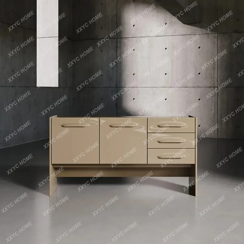 simple color drawer side cabinet storage display cabinet bright paint