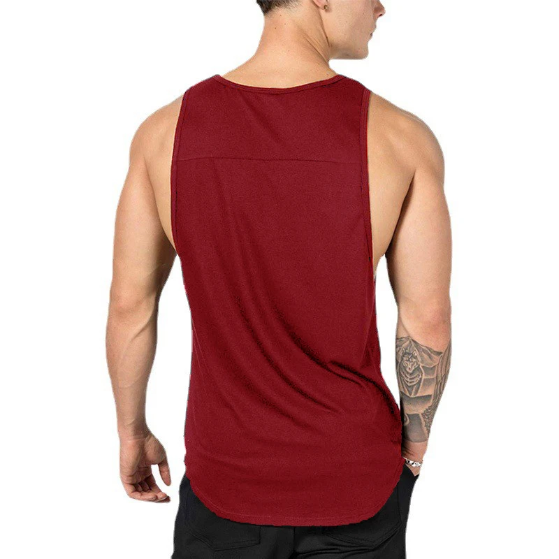 Summer Mens Sports Tank Top Pure Cotton Soft Comfort Muscle Tee For Running Jogging Gym Fitness Weightlifting Casual Holiday Top