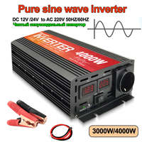 RDDSPON Pure Sine Wave Inverter 4000W 3000W DC 12V 24V To AC 220V 50H 60HZ Power Bank Converter Solar Car Inverter Transformer