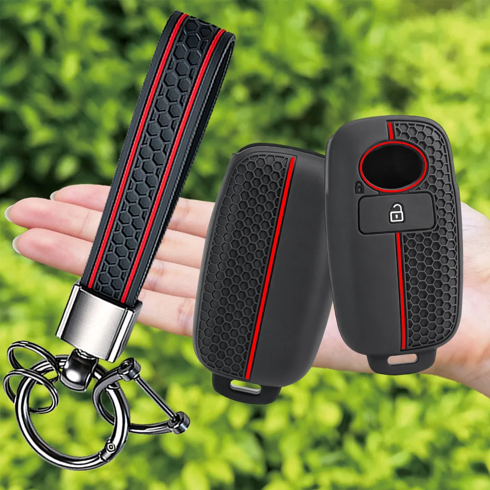 Keychain For Toyota Raize Veloz Yaris Vitz Wigo For Daihatsu Rocky Tanto 1 Button Silicone One Button Flip Key Cover