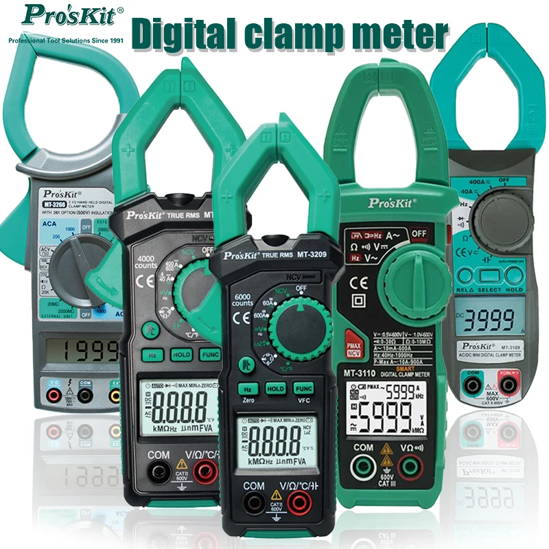 Digital Clamp Meter Instrument Automatic Range True RMS Portable Clamp Multimeter Capacitance/Temperature/Current Detection Tool