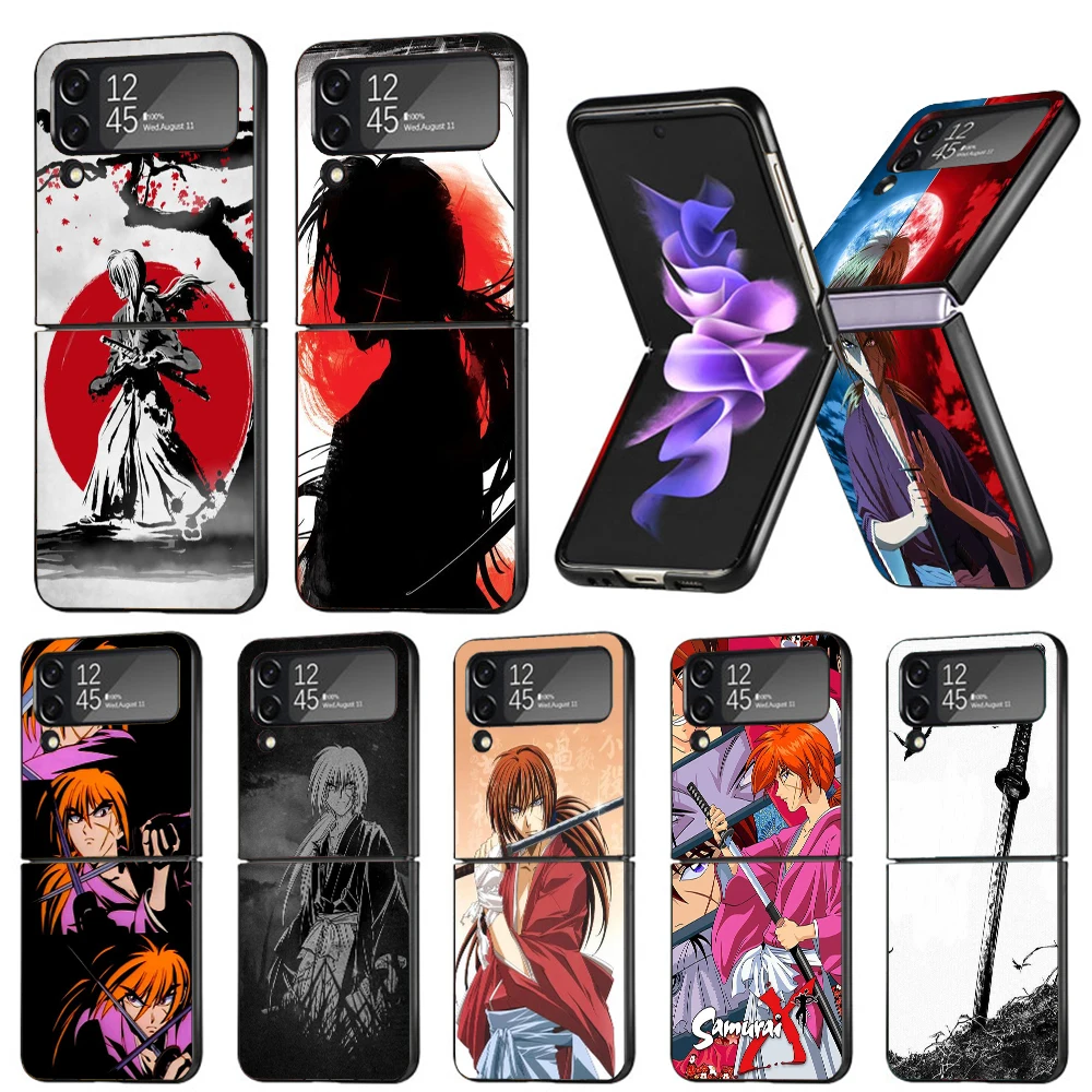 Rurouni Kenshin Anime Phone Case For Samsung Galaxy Z Flip6 5G Flip5 Flip4 Flip3 ZFlip 6 3 4 5 Hard PC shockproof Back Cover