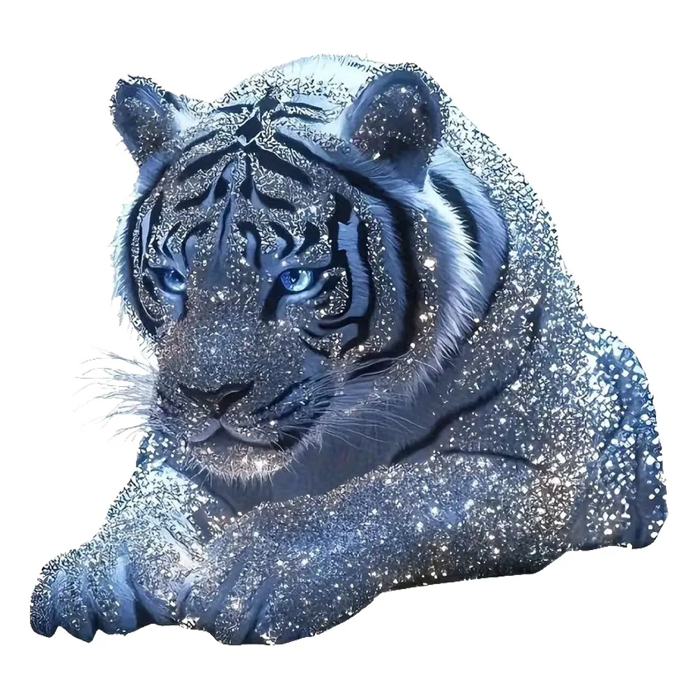 الماس الأبيض النمر شارات الفينيل ملصقات الديكور لغرفة المعيشة والجدار وغرفة النوم وديكور المنزل سيارة الشارات ذاتية اللصق