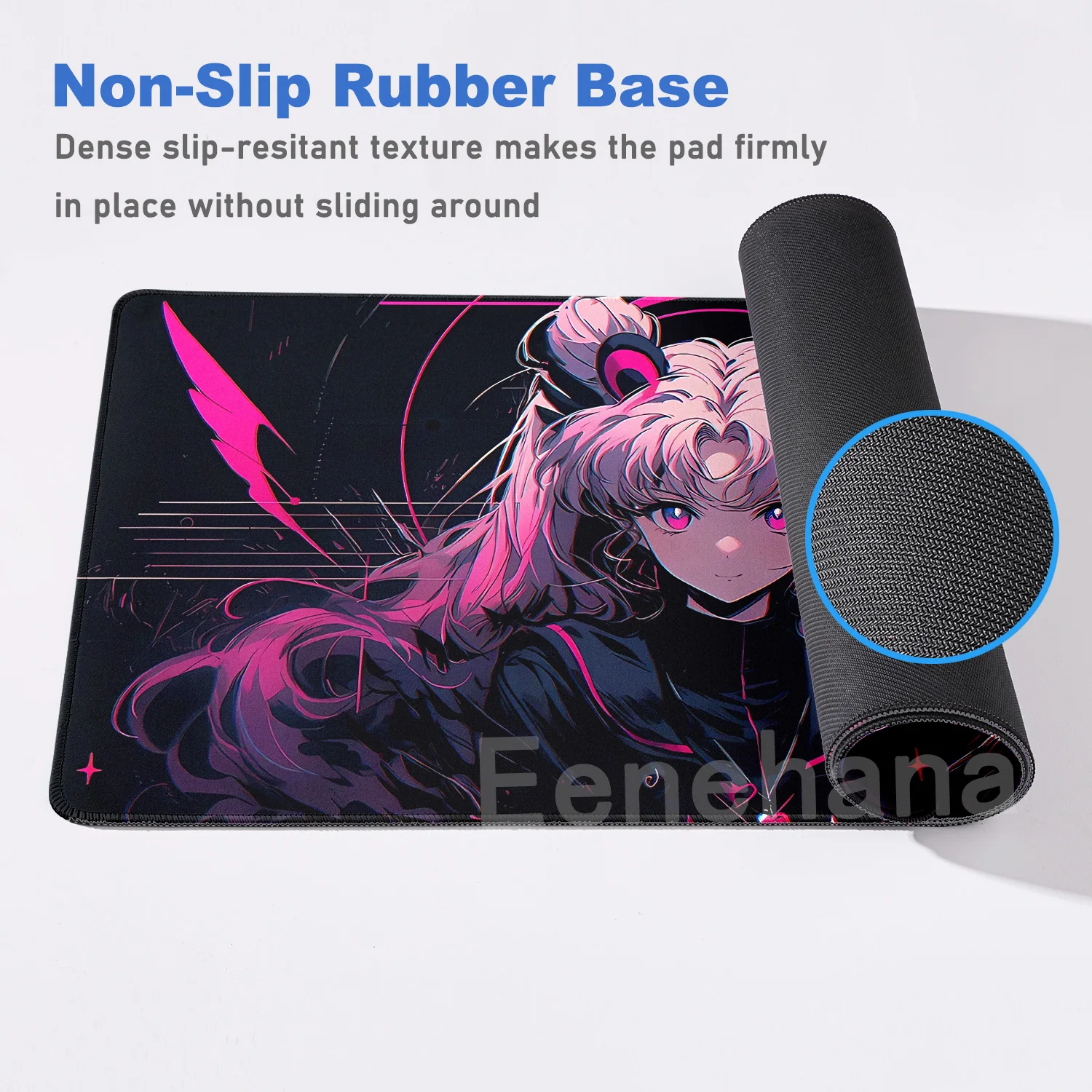 XXL Office Computer Lockedge Desk Mat S-Sailor M-Moon Mouse pad Table Keyboard Big Pink Black Pad Laptop Cushion Girls Bedroom