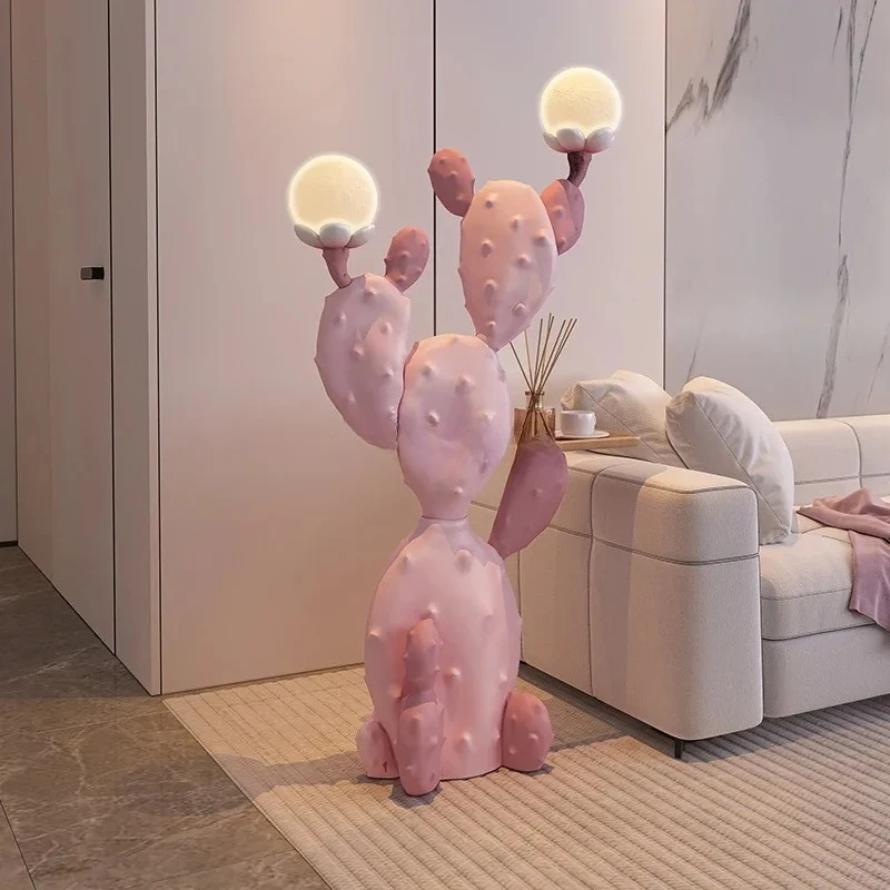Cactus flower living room large floor-to-ceiling ornaments, storage next to the sofa, bedroom decoration